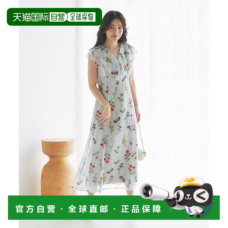 1h可退 日本直邮La boutique BonBon 女士 植物印花荷叶边连衣裙