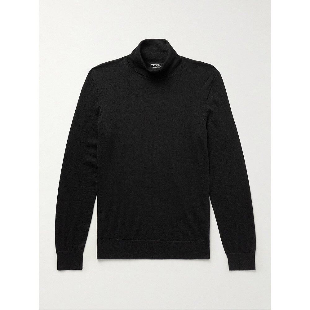Zegna 杰尼亚 男士 羊绒真丝混纺高领毛衣 E8J00120