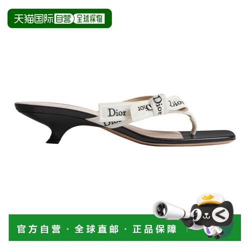 自营1h可退 欧洲直邮DIOR迪奥 J'Adior女士黑色棉质皮革细带高跟