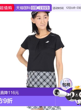 日本直邮BABOLAT 女士 PURE 半袖T恤 [BWG4378-BK00] 黑色