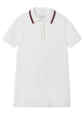 GUCCI 女童连衣裙 809682XKEIR9060 SS2025 白色 短袖Polo裙