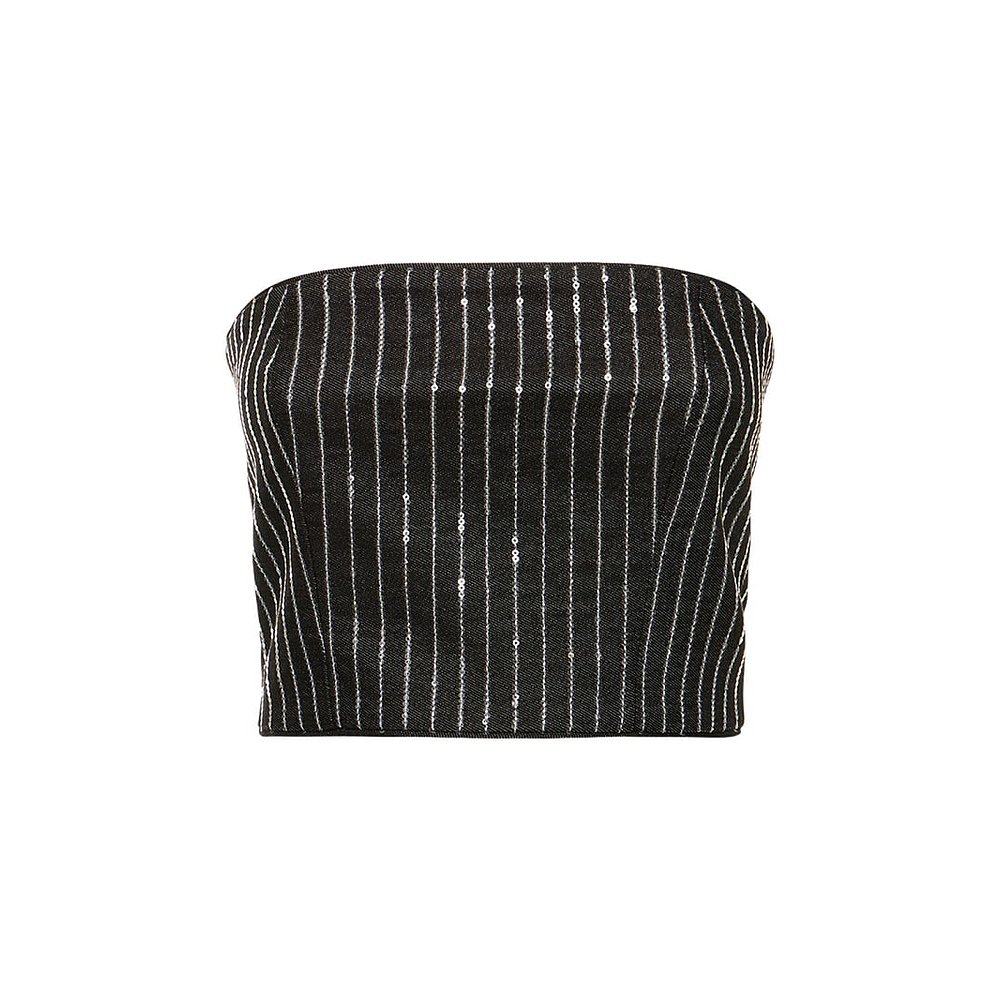 潮奢 ROTATE BIRGER CHRISTENSEN 女士 亮片棉质斜纹短款上衣