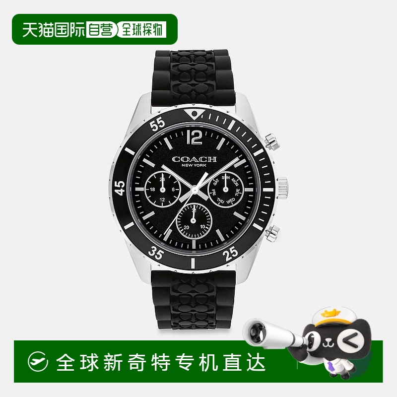 自营Coach Outlet Cole 手表，44 毫米 - 黑色 【美国奥莱】直发