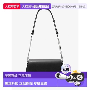 自营michael korsMila中号皮革斜挎包-黑色 美国奥莱直发单肩包