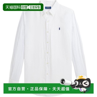 Ralph FW24 日本直邮Polo Lauren Logo刺绣印花纯色亚麻长袖 衬衫