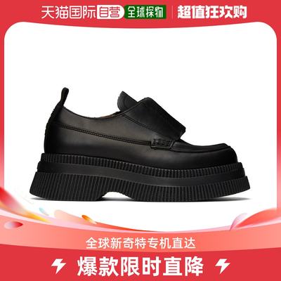 香港直邮潮奢 GANNI 女士黑色 Wallaby Creeper Zip 乐福鞋