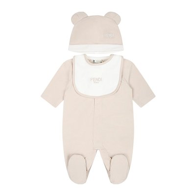 Fendi 帽子围兜和连体裤三件装 BUK119ST8