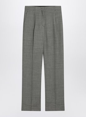 潮奢 Prada 普拉达 女士 宽松灰色羊毛裤子 P273IOOO16VEF0480