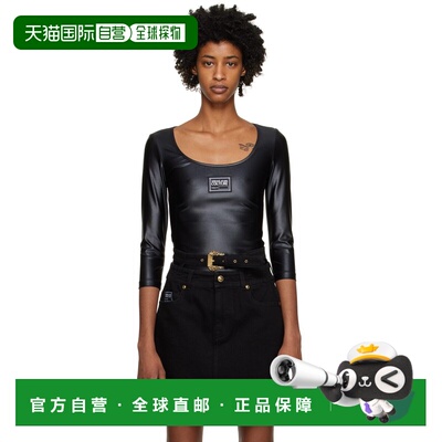 1h可退 香港直邮versace 范思哲 女士 黑色贴饰连体衣 E74HAM238E