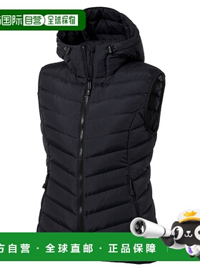 日潮跑腿Montbell 美国高地女式连帽马甲 BK S2301434羽绒背心