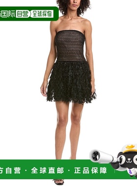 自营Tadashi Shoji Lula Flower Embellished Mini Dress - black