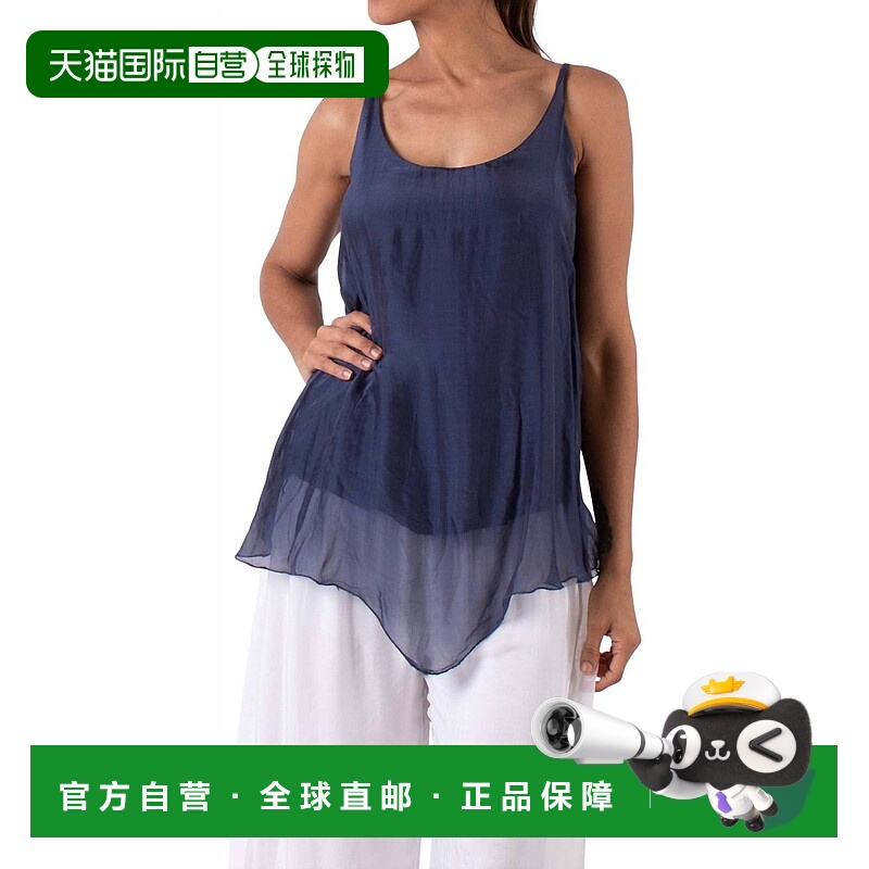 自营gigi moda卡塔尼亚丝绸背心海军蓝 美国奥莱直发