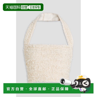 香港直邮Balmain 巴尔曼 女士 tinsel 短款花呢挂脖上衣 AF0AA025