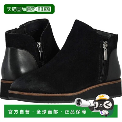 自营SoftWalk Wesley Boots女式5.5黑色皮革侧拉链脚踝靴ZPO1061-