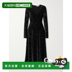 香港直邮1h可退 SEA 海洋 女士 Julie 褶皱德沃尔天鹅绒中长连衣