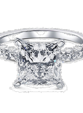 自营 pompeii3认证 4.59 克拉公主方形切割钻石订婚戒指白金实验