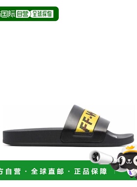 1h可退 香港直邮Off-White 黑色Industrial 饰带凉拖 OMIA088F21F