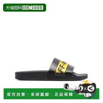 1h可退 香港直邮Off-White 黑色Industrial 饰带凉拖 OMIA088F21F