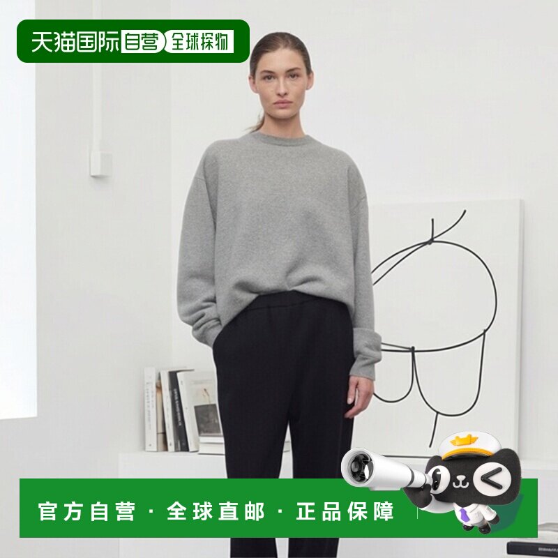 自营欧洲直邮THE ROW Leora女士灰色羊绒套头衫