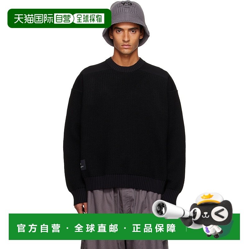 1h可退 香港直邮潮奢 Y-3 男士 黑色 UT Knit Crew 毛衣 KD2555