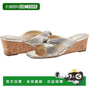 Women Gold 自营Bandolino Detail Sandals Knot Wedge Sassier