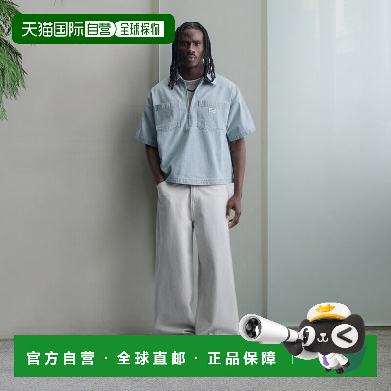日本直邮Zara水洗条纹图案宽松版型Polo衫短袖