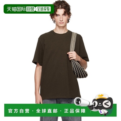 1h可退 香港直邮J.W. Anderson 男士 棕色 Anchor Embroidery T