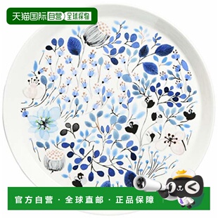 Narumi鸣海 中盘 圆盘家用餐具餐盘陶瓷 蓝色 直径19cm盘子套装