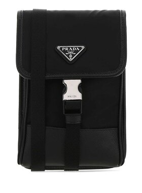 潮奢 Prada 普拉达 男士 RE-NYLON 黑色手机套 2ZH1092DMHF000