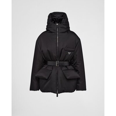 PRADA(普拉达) 女士Re-Nylon 再生尼龙连帽羽绒外套