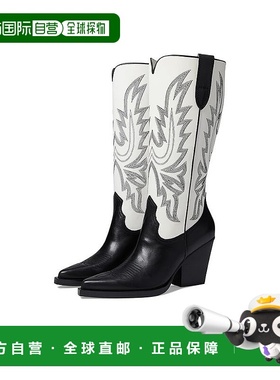 自营 Dolce Vita Blanch靴子女式M黑色白色皮革西部女牛仔JOBB604