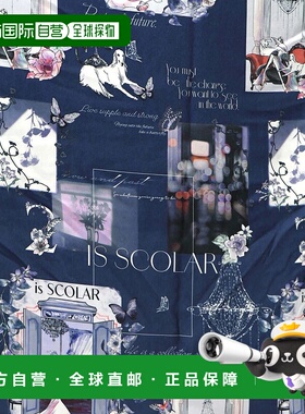 1h可退 日本直邮iS ScoLar 女装 现在与过去图案 A字中长裙 55320