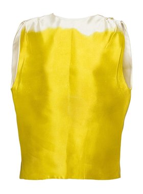 PRADA 女士衬衫 P933L125CS231F0322 SS2023 黄色 皱纹效果背心