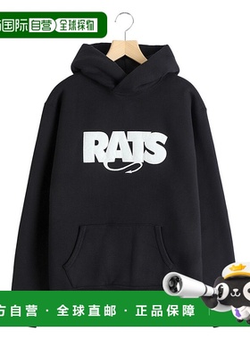 1h可退 日本直邮RATS男装宽松连帽衫 原创盒型LOGO刺绣设计 25RTC