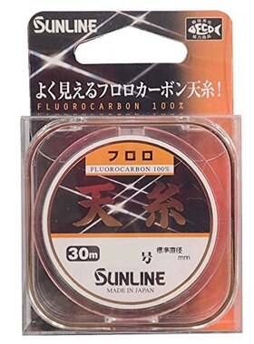 日本直邮Sunline桑濑聚氟乙烯鱼线天丝Fluro30m0.8号闪光桔