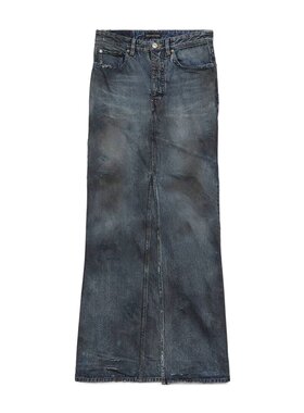 Balenciaga 做旧牛仔半身裙 744975TNW01