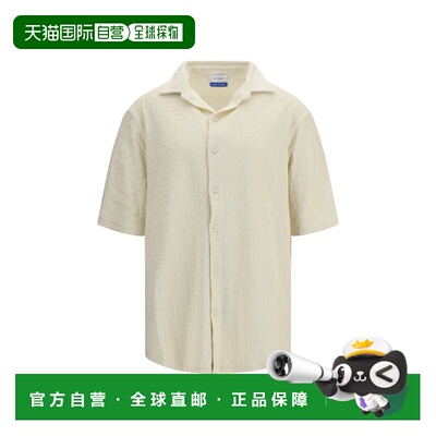 香港直邮潮奢 off-white 男士 Off 厚绒布保龄球衬衫 44MGG013C9J