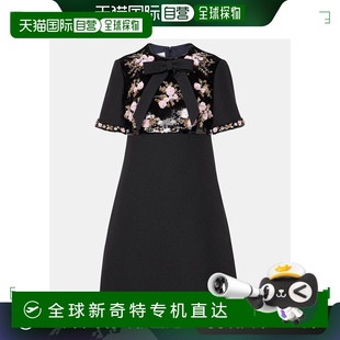 香港直邮Valentino 华伦天奴 女士 绉纱高级定制精饰迷你连衣裙