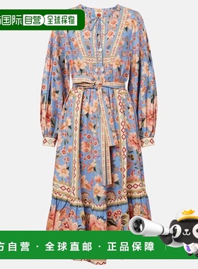 1h可退 香港直邮潮奢 FARM RIO 女士 Superbloom 织锦印花中长连