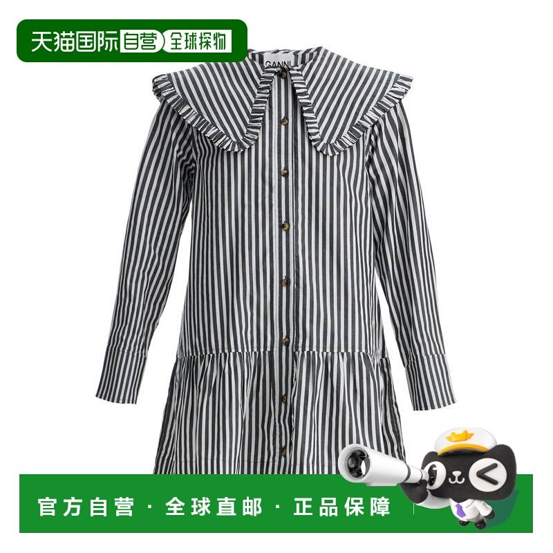 1h可退 香港直邮GANNI 甘尼 女士 条纹迷你衬衫裙 W0098 black黑,女装/女士精品,连衣裙,淘宝优惠券,粉丝福利购,淘宝优惠卷