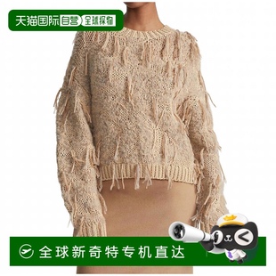 自营 美国奥莱直发 lafayette 148沙丘多沙丘手工编织流苏毛衣
