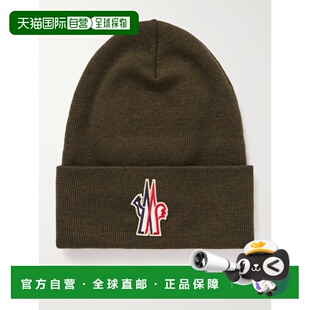 香港直邮moncler 盟可睐 男士 Appliqued Ribbed Wool Beanie 滑