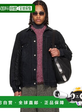 1h可退 香港直邮潮奢 Sacai 男士 黑色牛仔夹克 SCM303 black黑色