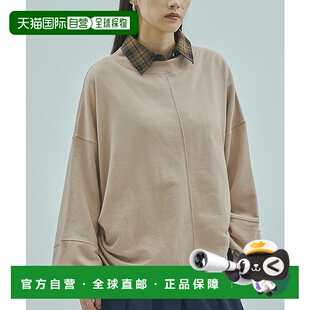 1h可退 日本直邮GENE HEAVENS 女装侧边抽褶半拉链卫衣 金属刺绣