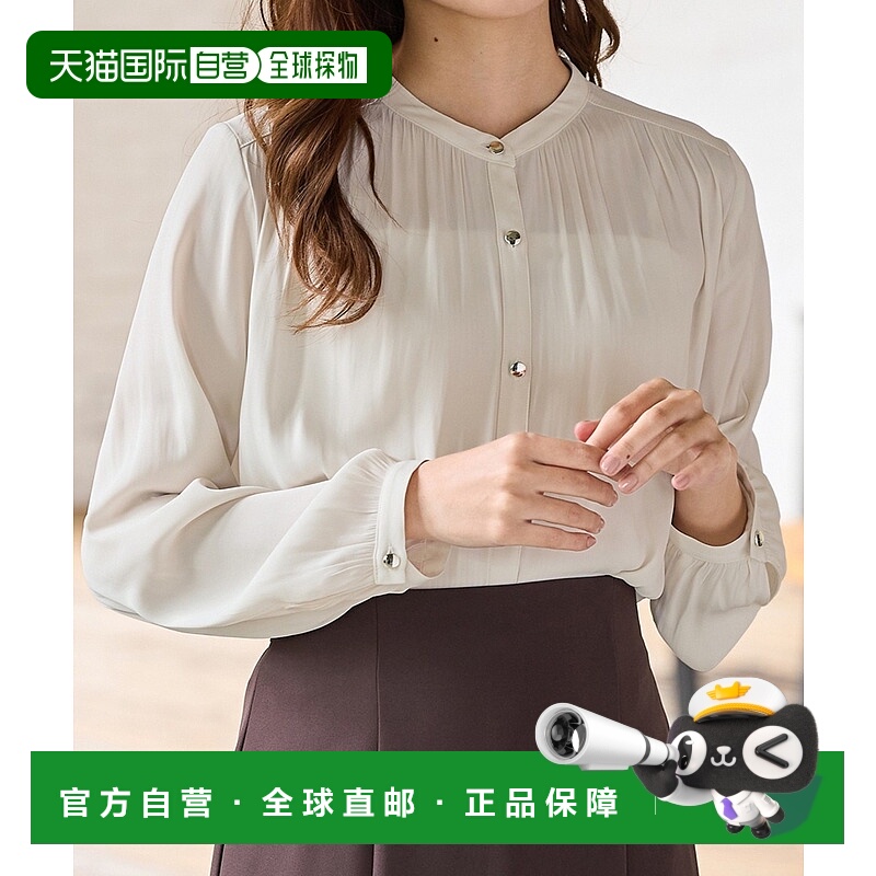 1h可退 日本直邮GLACIER 女士宽松缎面垂感衬衫 长袖工作装 67361