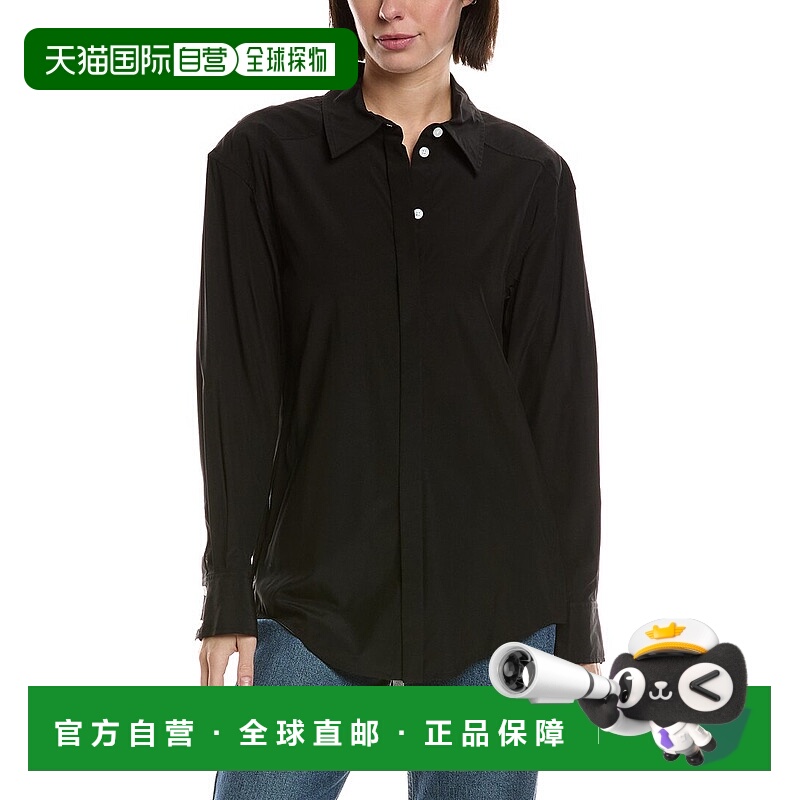 自营Proenza Schouler Demi Silk-Blend Blouse - black 美国奥莱