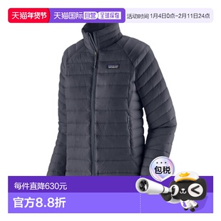 自营欧洲直邮PATAGONIA DOWN SWEATER女士灰蓝色再生尼龙拉链羽绒