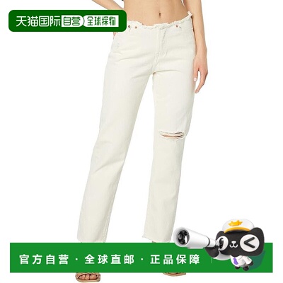 自营Levi's Jeans Women's White Wedgie Straight Leg Ripped Wa