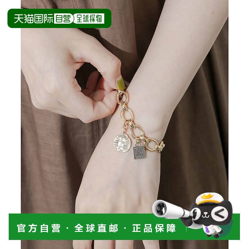 1h可退 日本直邮SMELLY 女士 夸张硬币吊饰椭圆链手链 SMA62NF018