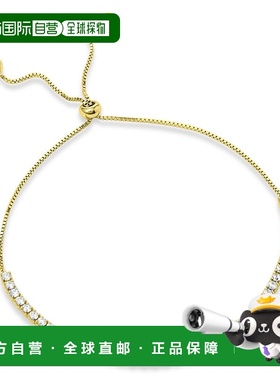 自营savvy cie jewelsSs 925 镀玫瑰白色 Cz 拉手手链 - 金色 【